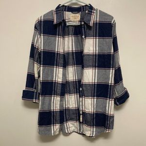 Navy and maroon flannel